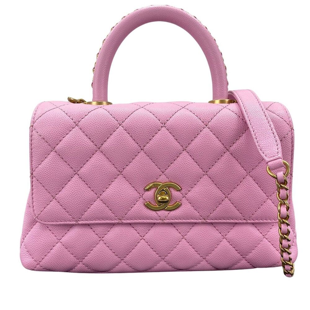 CHANEL Coco Handle Shoulder Bag Pink